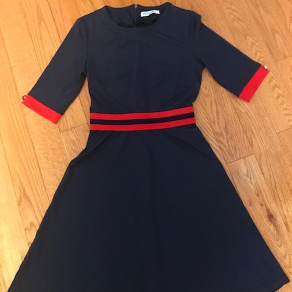 Dark blue midi dress. Size 2. - Picture 1 of 6